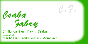 csaba fabry business card